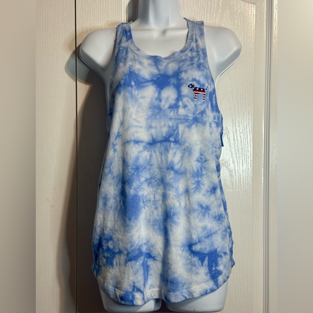 PINK Victoria’s Secret Tie-Dye Racerback Tank – Size XS 🇺🇸💙